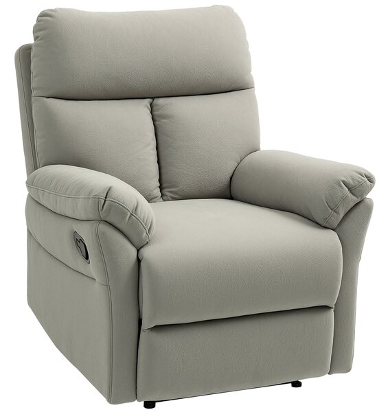 Poltrona Reclinabile 140° con Poggiapiedi 84x91x102 cm in Microfibra Grigio