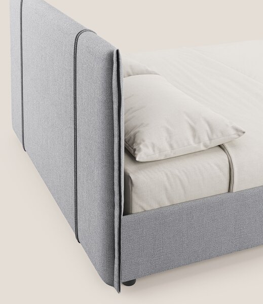 Alicia letto imbottito con vano contenitore in tessuto impermeabile T1