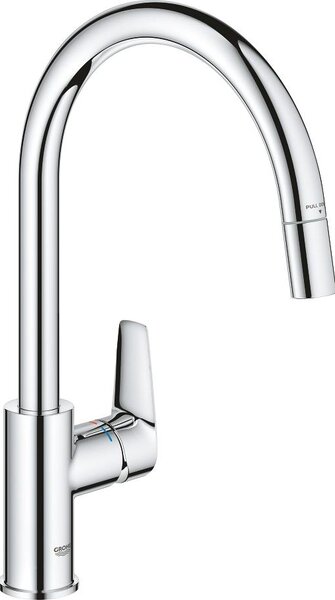 GROHE 30536000 EH miscelatore per lavello BauEdge 30536 bocca alta azb. doccia laminare cromo