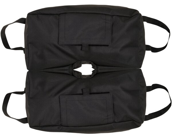 Base per Ombrellone 50x25x18 cm a Sacco Riempibile con 50 kg di Sabbia in Plastica e Tessuto Oxford Nero