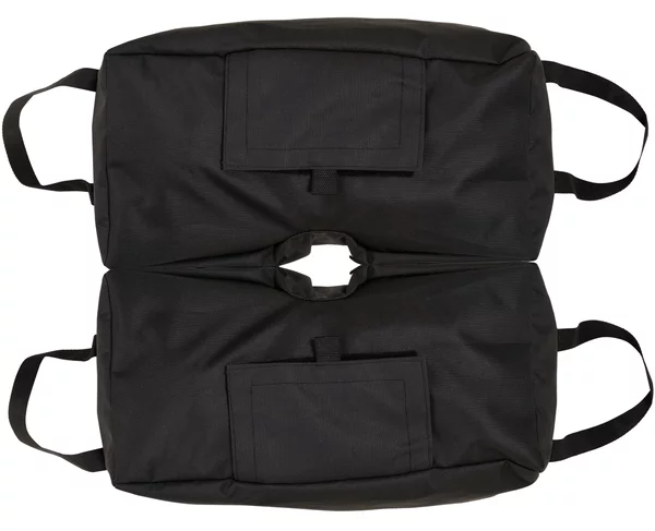 Base per Ombrellone 50x25x18 cm a Sacco Riempibile con 50 kg di Sabbia in Plastica e Tessuto Oxford Nero