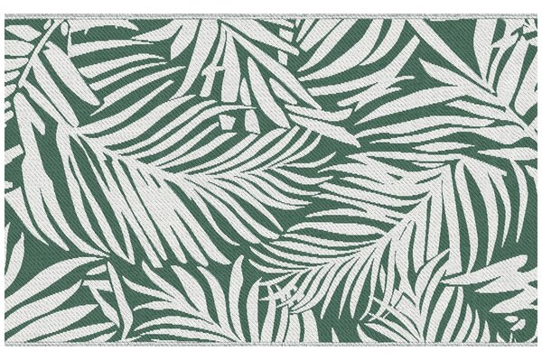 Tappeto da Esterno Reversibile 152x243 cm con Fantasia Geometrica Verde e Bianco