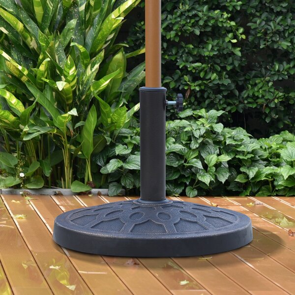 Base per Ombrellone Rotonda Ø45 cm per Pali da Ø3,8 e Ø4,8 cm in Resina e Acciaio Bronzo