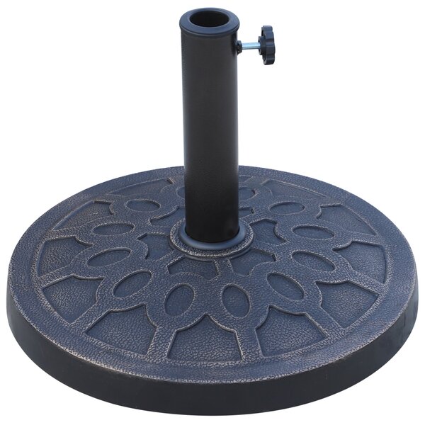 Base per Ombrellone Rotonda Ø45 cm per Pali da Ø3,8 e Ø4,8 cm in Resina e Acciaio Bronzo