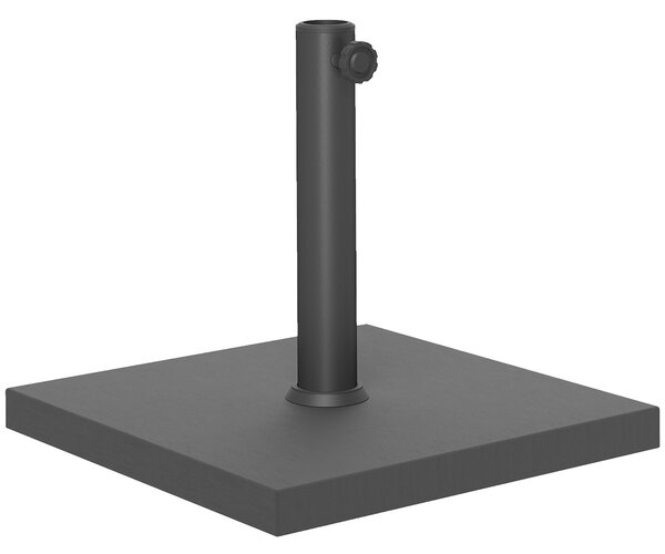 Base per Ombrellone Quadrata 44x44x30 cm da 14.5 kg in HDPE e Cemento Nero