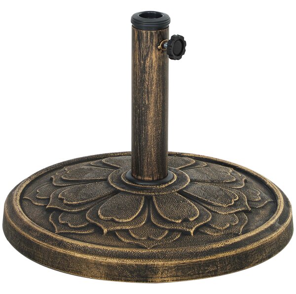 Base per Ombrellone Ø46x33 cm da 12 kg in Resina Metallo e Cemento Bronzo