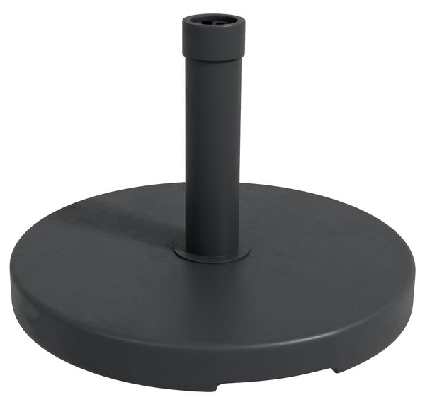 Base per Ombrellone Ø46,5 cm da 15kg per Pali da Ø3,8 e Ø4,8 cm in Plastica e Cemento Nero