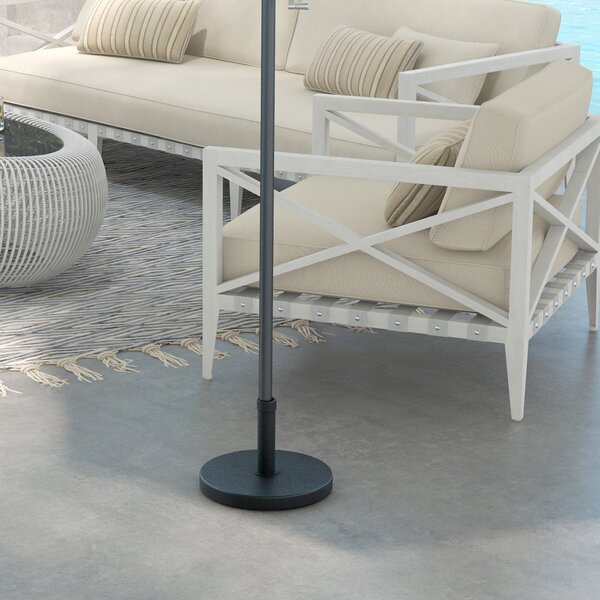 Base per Ombrellone Ø46,5 cm da 15kg per Pali da Ø3,8 e Ø4,8 cm in Plastica e Cemento Nero