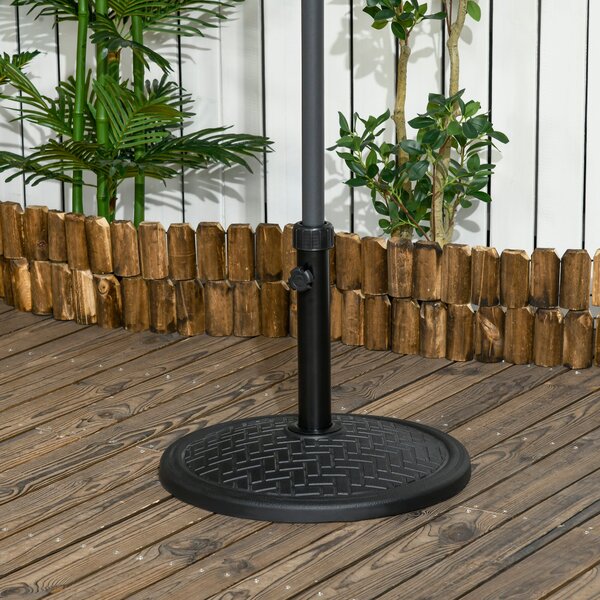 Base per Ombrellone Ø46 cm da 14kg per Pali da Ø3,8 e Ø4,8 cm in Metallo e Cemento Nero
