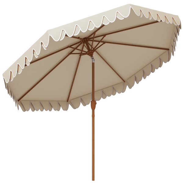 Ombrellone da Giardino Ø264x240 cm Inclinabile con Prese d'Aria Crema