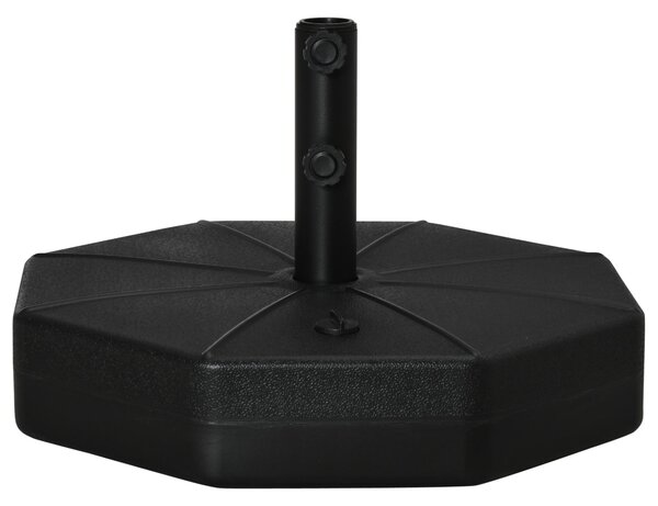Base per Ombrellone Ø60 cm Riempibile con Acqua e Sabbia 28-40 kg per Pali da Ø3,8 e Ø4,8 cm in Plastica Nero