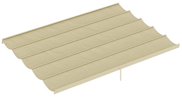 Copertura per Gazebo Pergola 4x3 m con 10 Fori di Drenaggio in Poliestere Traspirante Beige