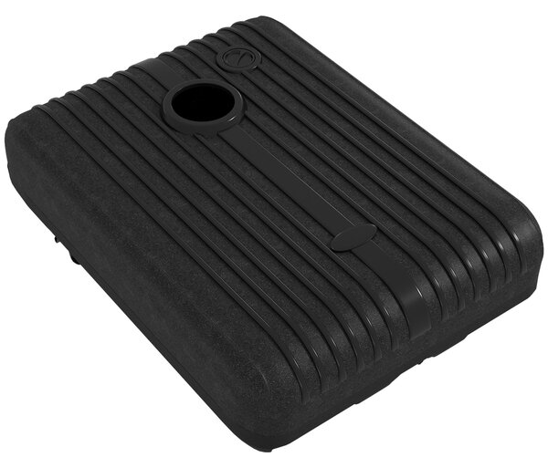 Base per Ombrellone Rettangolare 80x60x19 cm Riempibile con Acqua e Sabbia 70-90 kg in HDPE Nero