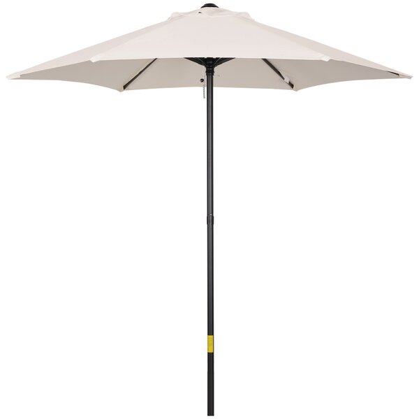 Ombrellone da Giardino Rotondo Ø196x204 cm in Alluminio e Poliestere Crema