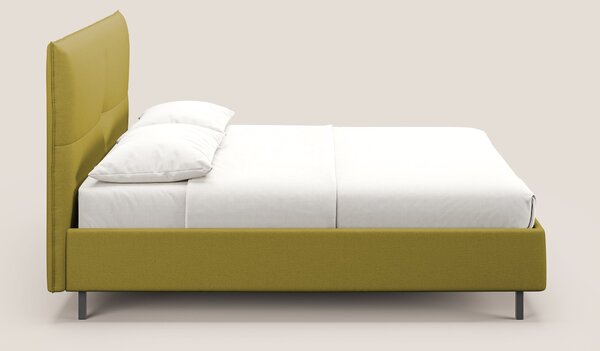 Izumi letto imbottito contenitore con piedi alti in tessuto smacchiabi