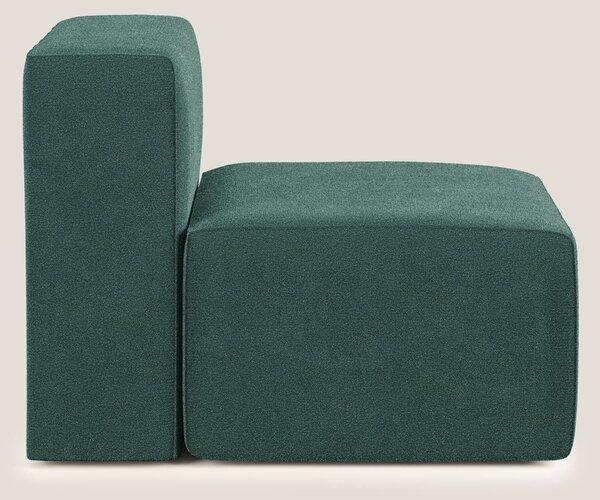 Nettuno modulo poltrona centrale in morbido tessuto bouclè T07 verde