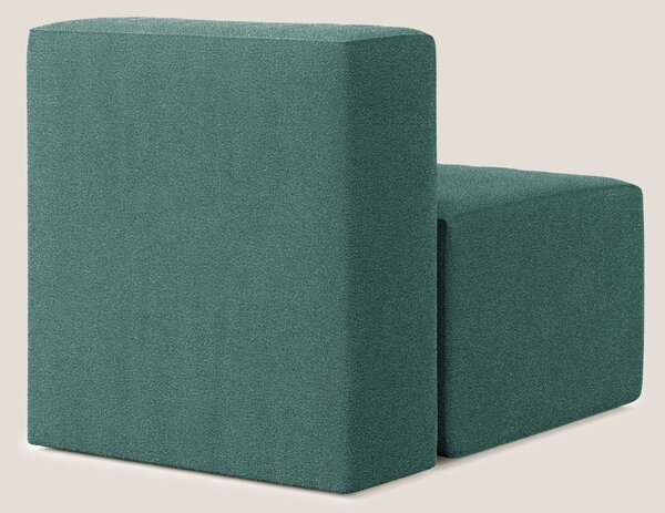 Nettuno modulo poltrona centrale in morbido tessuto bouclè T07 verde