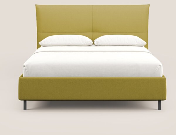 Izumi letto imbottito contenitore con piedi alti in tessuto smacchiabi
