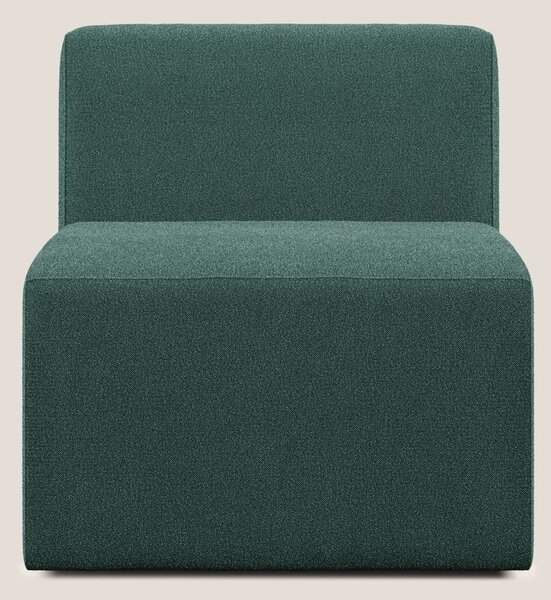 Nettuno modulo poltrona centrale in morbido tessuto bouclè T07 verde