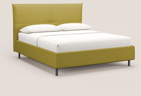 Izumi letto imbottito contenitore con piedi alti in tessuto smacchiabi