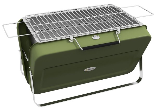 Barbecue Portatile e Pieghevole a Valigetta 47x30x28 cm a Carbonella Verde