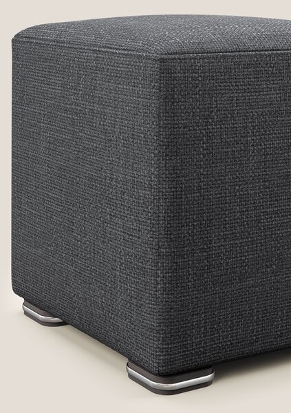 Cube pouf in morbido tessuto impermeabile ad intreccio melangiato T06