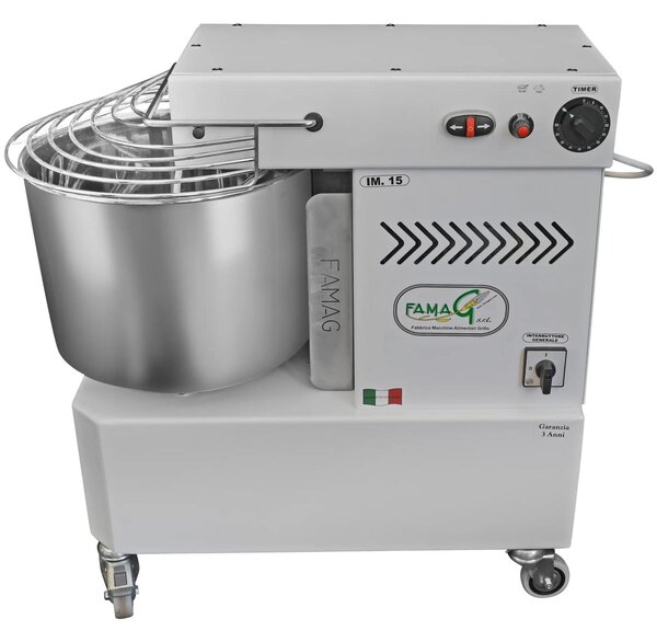 Grilletta IM 15-230 10-HH (ALTA IDRATAZIONE) 10 Velocit�, Dimensioni 34x67xh 69 cm cm Capacit� impasto 15 kg Impastatrice a spirale con testa FISSA inserimento facile impasto