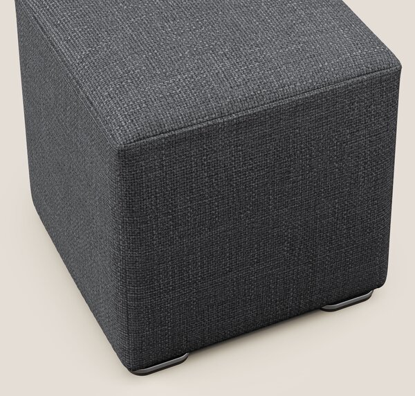 Cube pouf in morbido tessuto impermeabile ad intreccio melangiato T06
