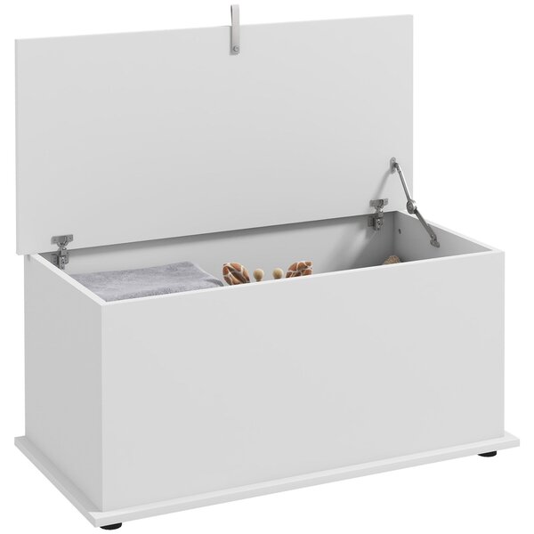 Panca Contenitore Multiuso 80x40x40 cm in Legno Bianco