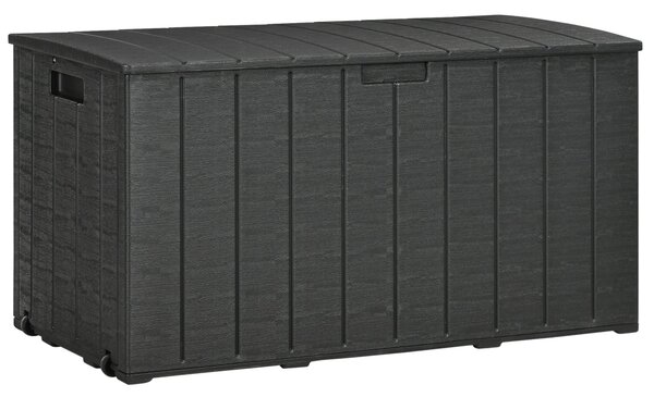 Baule Cassapanca da Esterno 122,4x62x64,5 cm Capacità da 366L in Plastica Nero