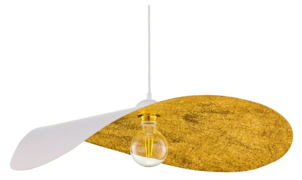 Lampadario sospeso su cavo LEAF 1xE27/15W/230V bianco/oro