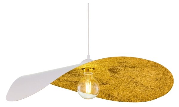 Lampadario sospeso su cavo LEAF 1xE27/15W/230V bianco/oro