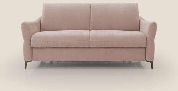 Dalia divano letto con materasso H18 cm e piedi alti in raffinato tess