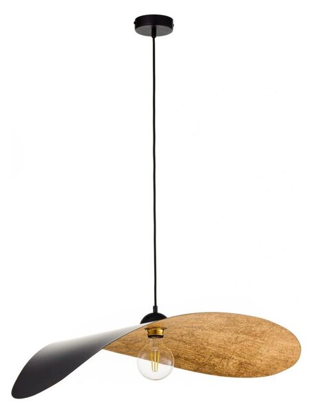 Lampada a sospensione su cavo LEAF 1xE27/15W/230V nero/oro