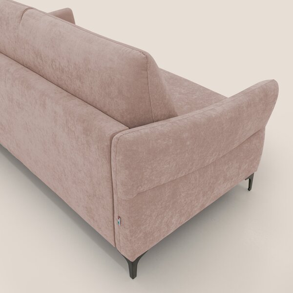 Dalia divano letto con materasso H18 cm e piedi alti in raffinato tess