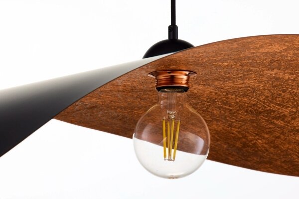 Lampadario a sospensione su cavo LEAF 1xE27/15W/230V nero/rame