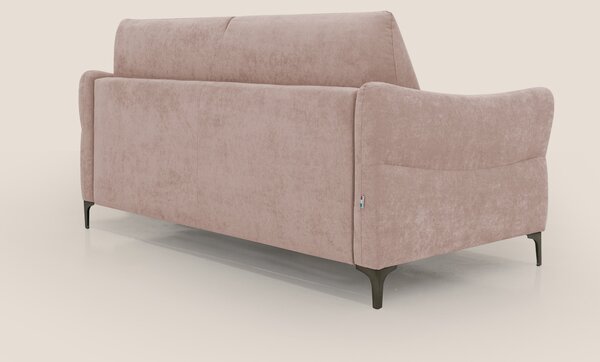 Dalia divano letto con materasso H18 cm e piedi alti in raffinato tess