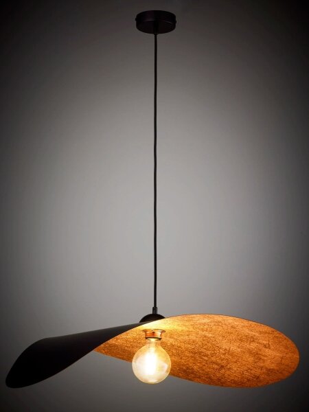 Lampadario a sospensione su cavo LEAF 1xE27/15W/230V nero/rame