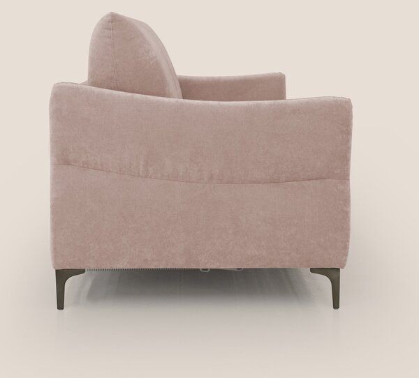 Dalia divano letto con materasso H18 cm e piedi alti in raffinato tess
