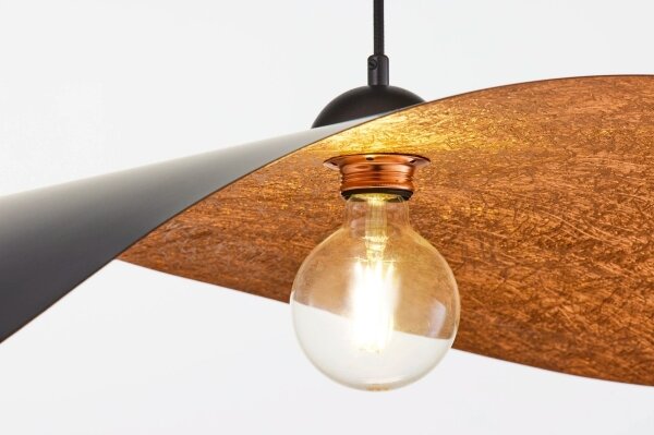 Lampadario a sospensione su cavo LEAF 1xE27/15W/230V nero/rame