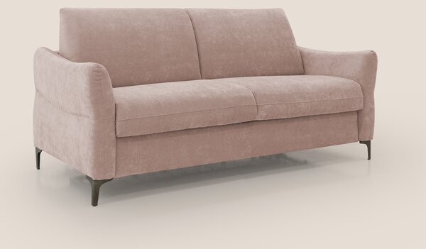 Dalia divano letto con materasso H18 cm e piedi alti in raffinato tess