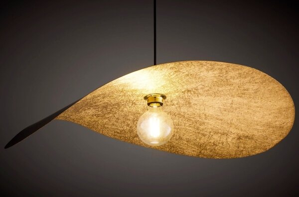 Lampada a sospensione su cavo LEAF 1xE27/15W/230V nero/oro