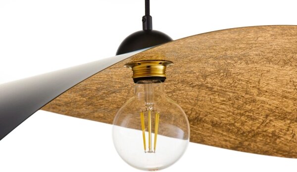 Lampada a sospensione su cavo LEAF 1xE27/15W/230V nero/oro
