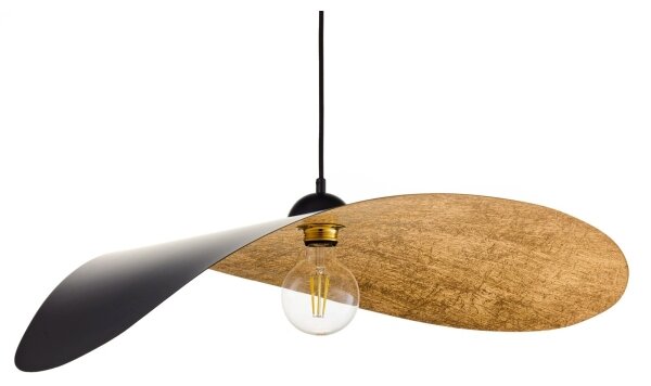 Lampada a sospensione su cavo LEAF 1xE27/15W/230V nero/oro