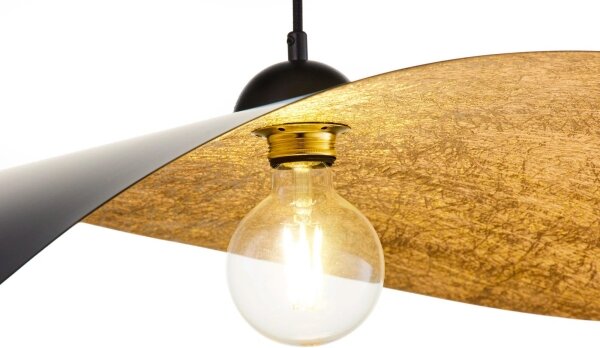 Lampada a sospensione su cavo LEAF 1xE27/15W/230V nero/oro