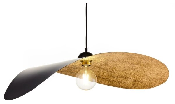 Lampada a sospensione su cavo LEAF 1xE27/15W/230V nero/oro