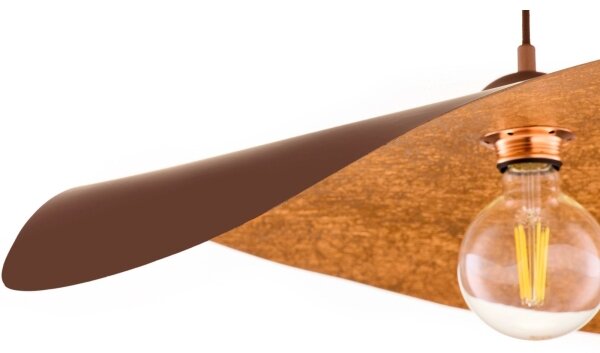 Lampadario a sospensione con cavo LEAF 1xE27/15W/230V marrone/ramato