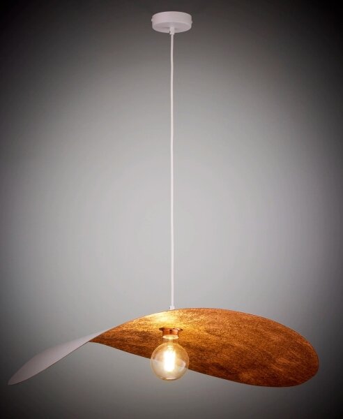 Lampadario a cavo LEAF 1xE27/15W/230V bianco/rame