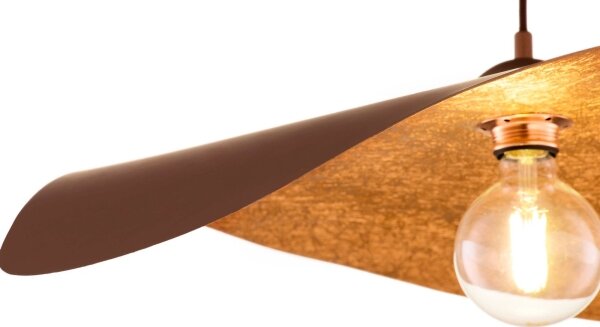 Lampadario a sospensione con cavo LEAF 1xE27/15W/230V marrone/ramato
