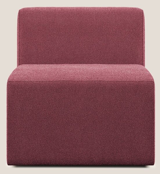 Nettuno modulo poltrona centrale in morbido tessuto bouclè T07 rosso